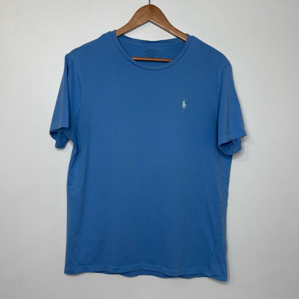 Polo Ralph Lauren Blue Crewneck T-Shirt Large Slim Fit Cotton
